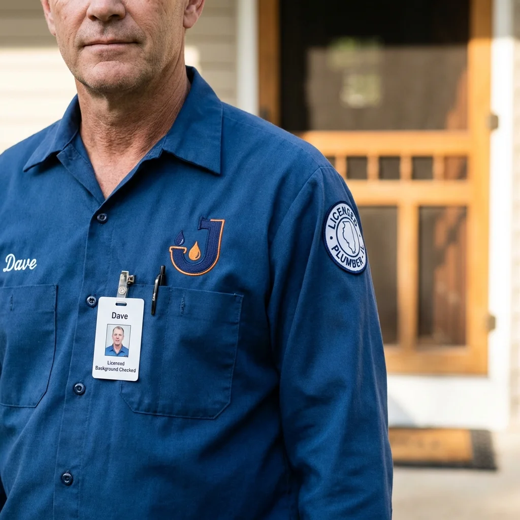 Licensed plumber showing ID badge in Summit Hill, PA