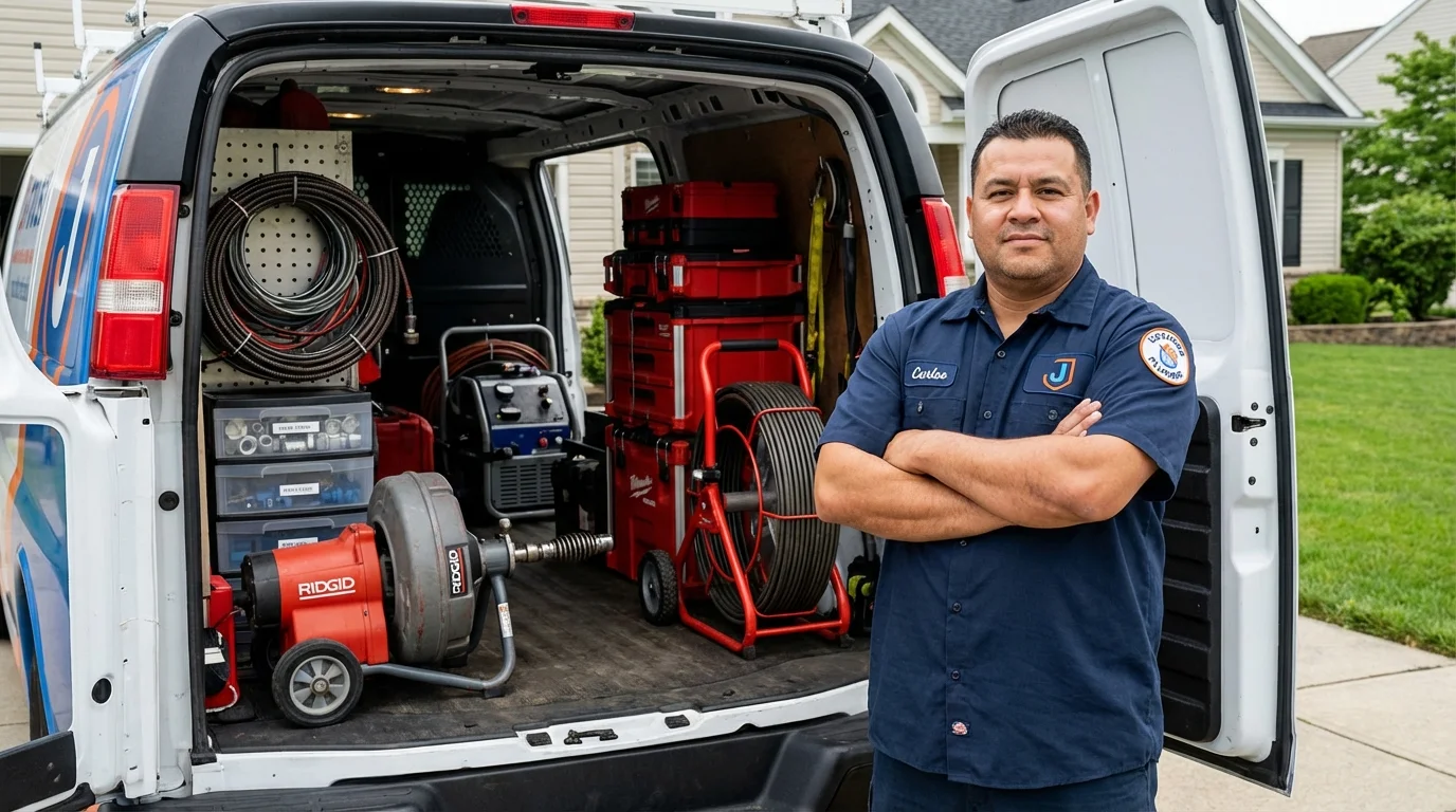 Professional drain cleaning equipment and Johns Plumbing LLC plumber in Summit Hill