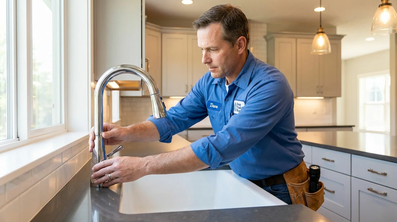 Kitchen faucet installation by Johns Plumbing LLC in Summit Hill