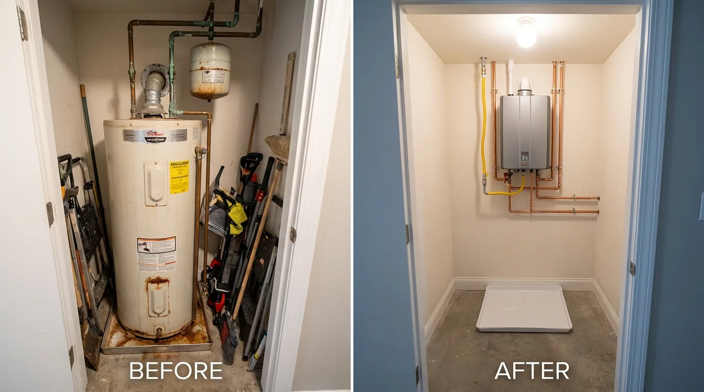 Tank water heater versus wall-mounted tankless unit comparison for Summit Hill, PA homeowners