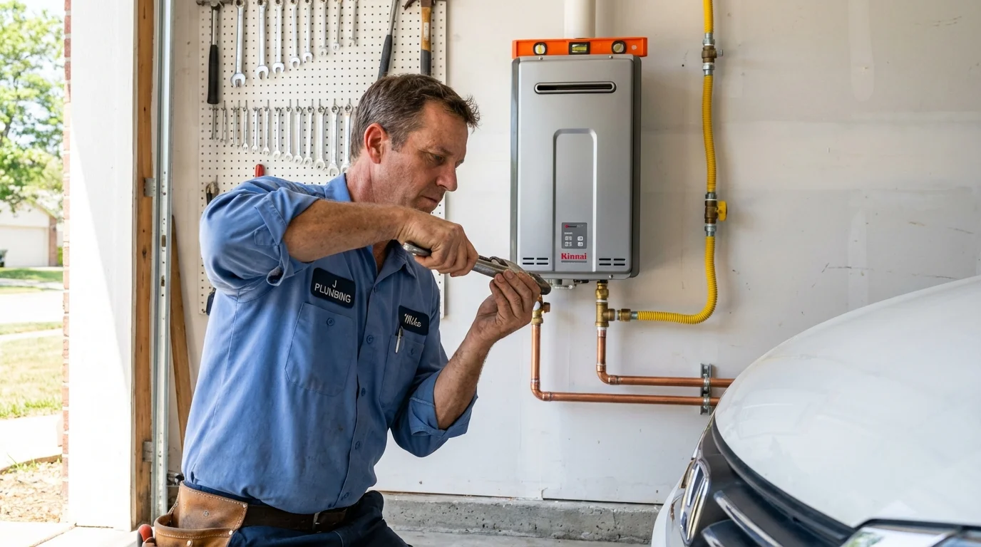 Tankless water heater installation by a Johns Plumbing LLC plumber in Summit Hill